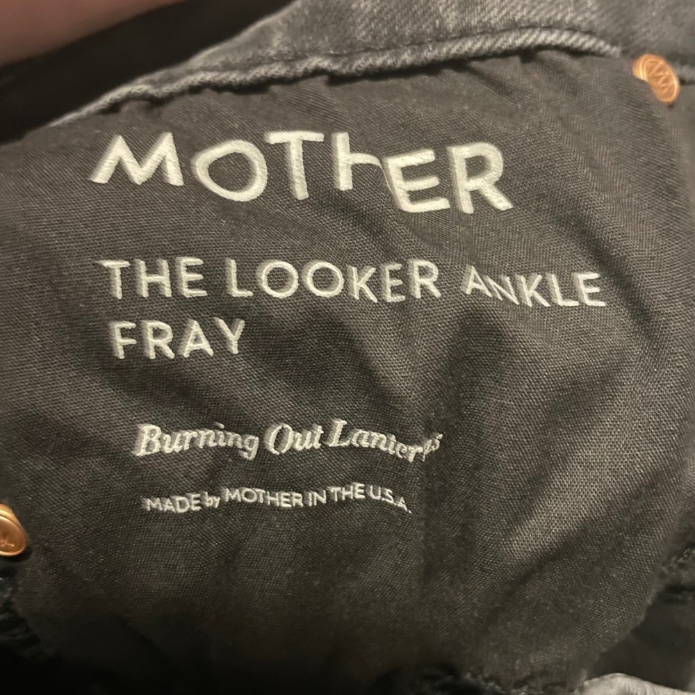 Mother jeans The Looker Ankle Fray 28 Burning Out Lanterns black skinny casual - Picture 5 of 7
